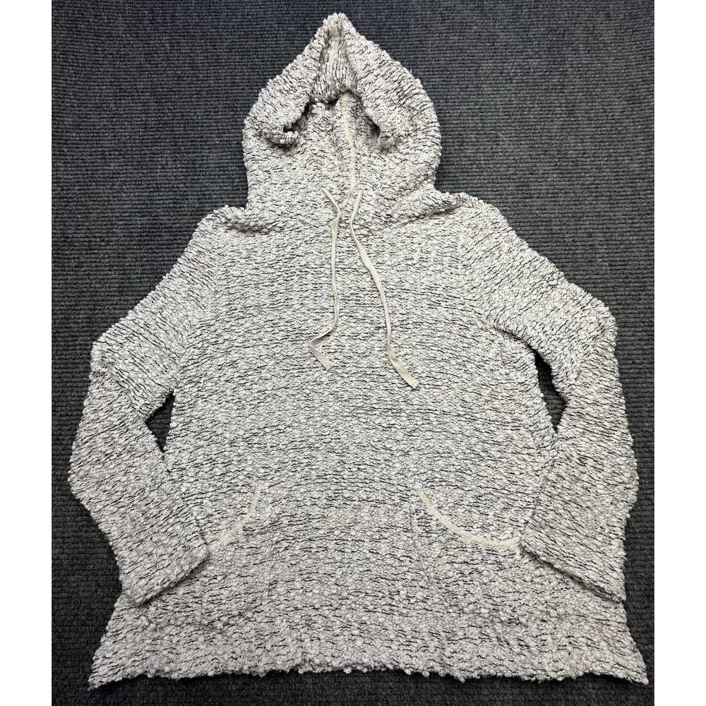 Altar'd State Sweater Womens Small White White Popcorn Knit Cozy Hooded Pullover